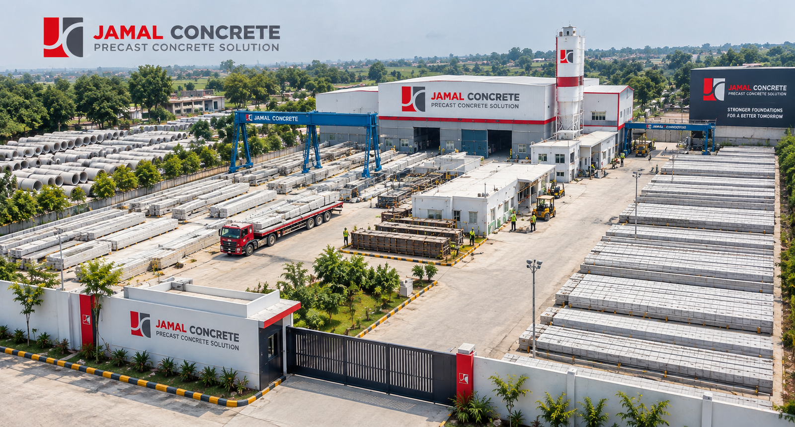 Jamal Concrete Manufacturing Yard Aerial View